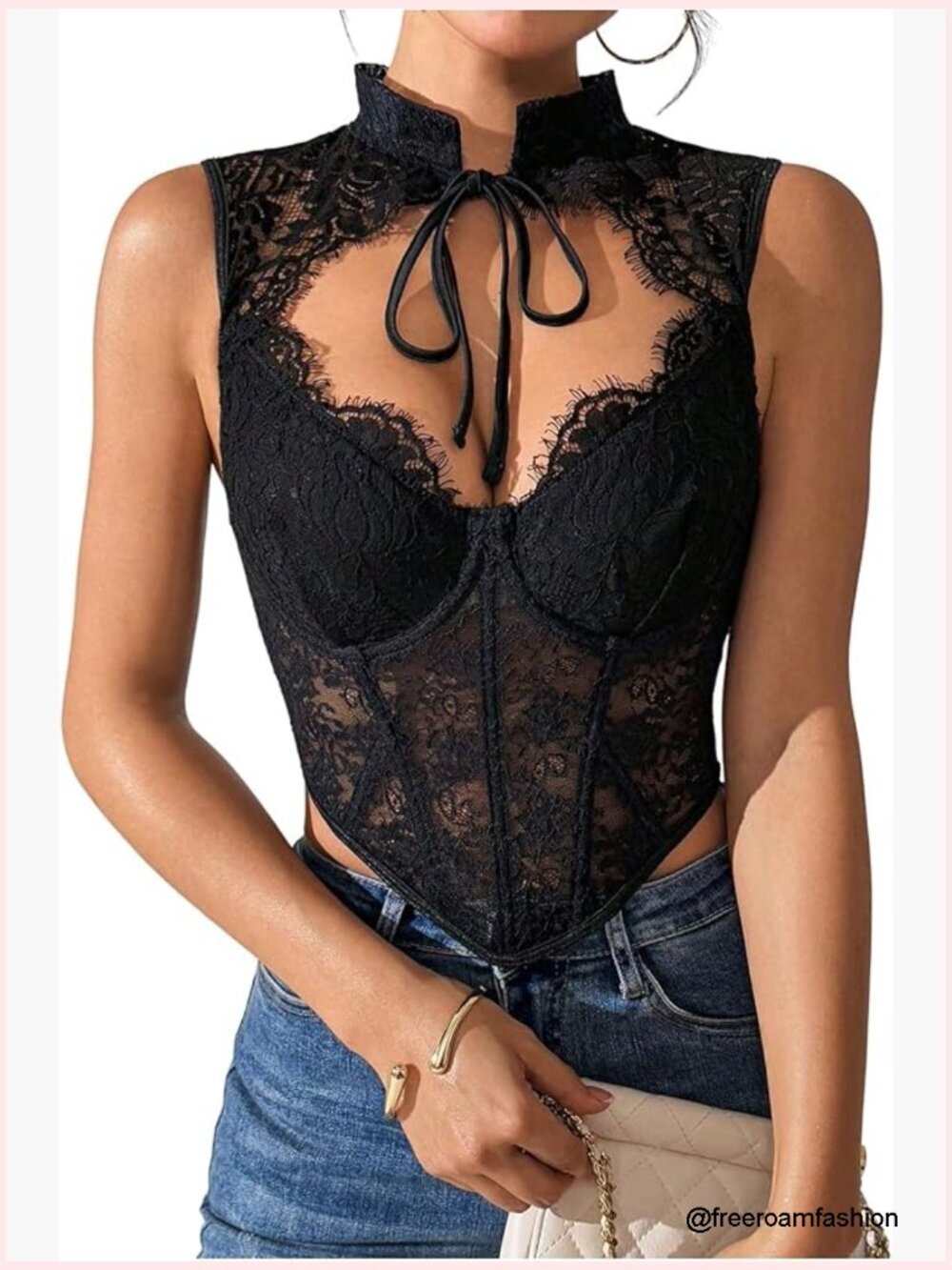 Lace Corset Crop Bustier Going Out Top Party Nightclub Tank